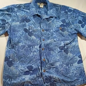 Men's Blue Floral Casual Button Down Shirt